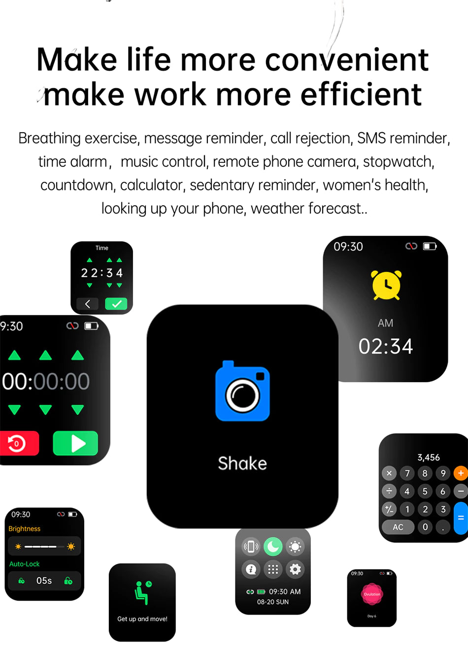 High-End ECG and Blood Sugar Monitoring Waterproof Sports Bluetooth Smart Watch Activity Fitness Tracker Pedometer SmartWatch For Men & Women