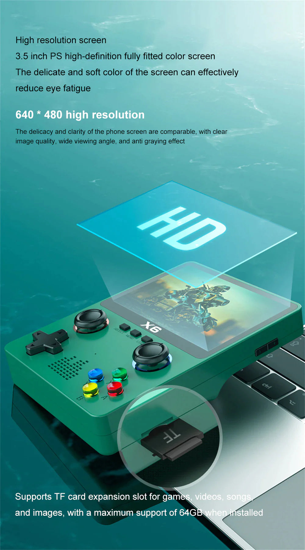 Portable Retro Pocket Game Console With Bult-In Games Kids Handheld Classic Video Game Console With 8000 Bult-in Games