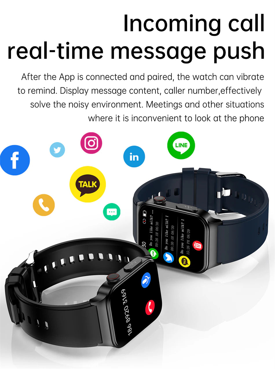 High-End ECG and Blood Sugar Monitoring Waterproof Sports Bluetooth Smart Watch Activity Fitness Tracker Pedometer SmartWatch For Men & Women