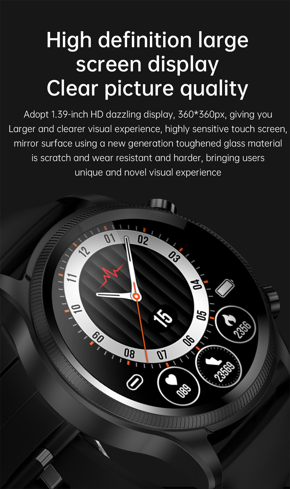 Waterproof ECG Bluetooth Smart Watch Fitness Activity Tracker Pedometer For Men & Women With Heart Rate Sleep Blood Pressure Blood Suger & Blood oxygen Monitor For All Smart Phones Cheap Smartwatch For Apple iPhone Samsung Android iOS