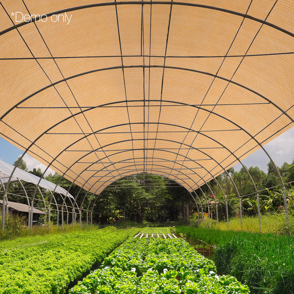 Instahut 50% Shade Cloth 3.66x30m Shadecloth Sail Heavy Duty Beige