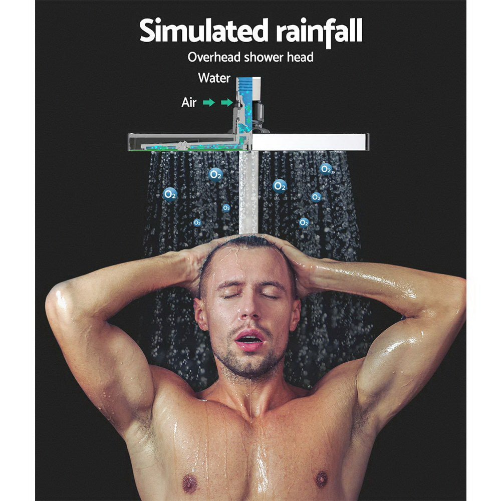 Cefito 8'' Rain Shower Head Set Handheld Square High Pressure wins Tap�Chrome