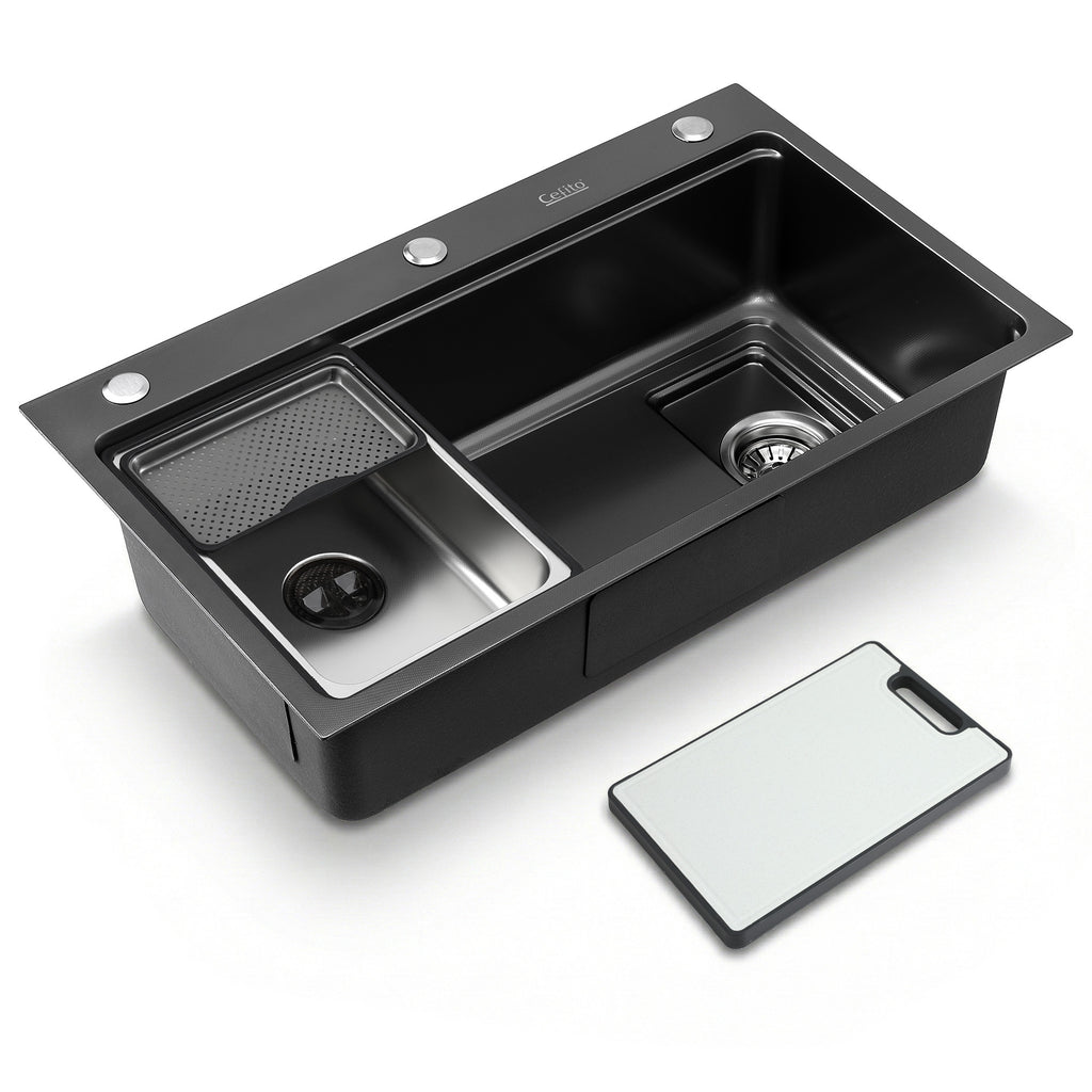 Cefito Kitchen Sink 304 Stainless Steel Bar Sink Millet Grain Water Basin Sink
