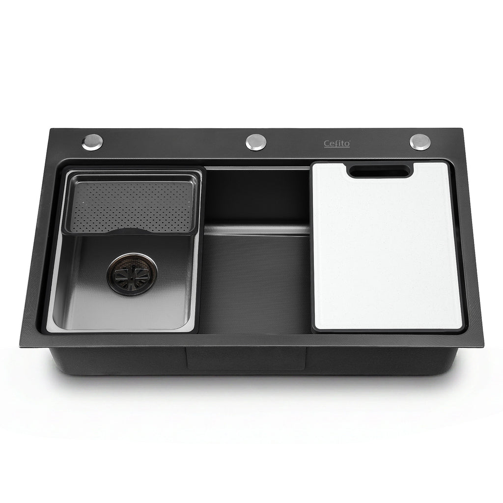 Cefito Kitchen Sink 304 Stainless Steel Bar Sink Millet Grain Water Basin Sink