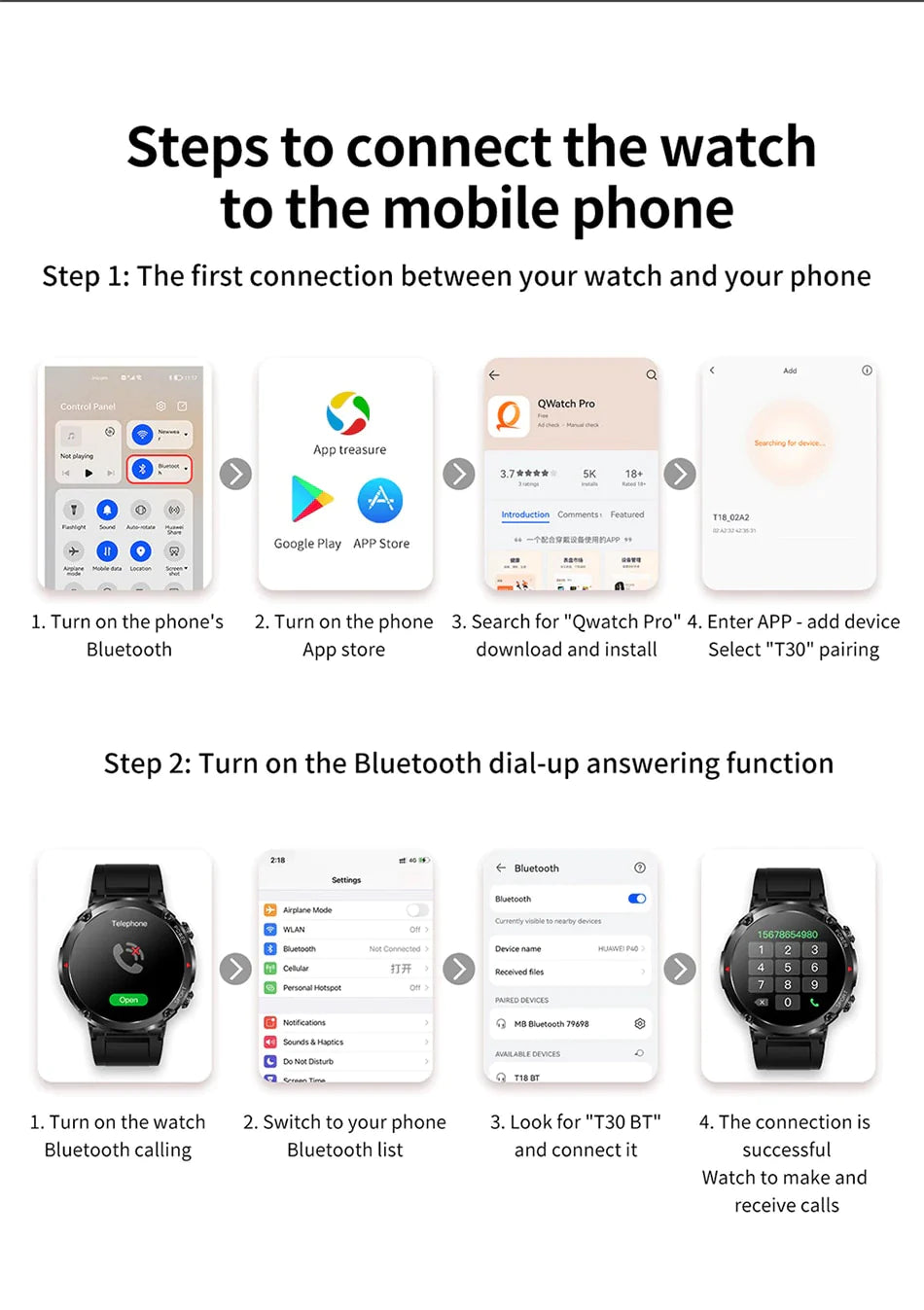 Military Standard  Bluetooth Smart Watch Fitness Activity Tracker Pedometer For Men & Women With Haert Rate Monitor Smartwatch For Apple iPhone Samsung Android iOS