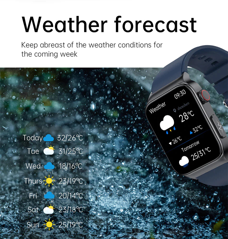 High-End Glucose and ECG Monitoring Smart Watch For Apple iPhone Samsung Android iOS