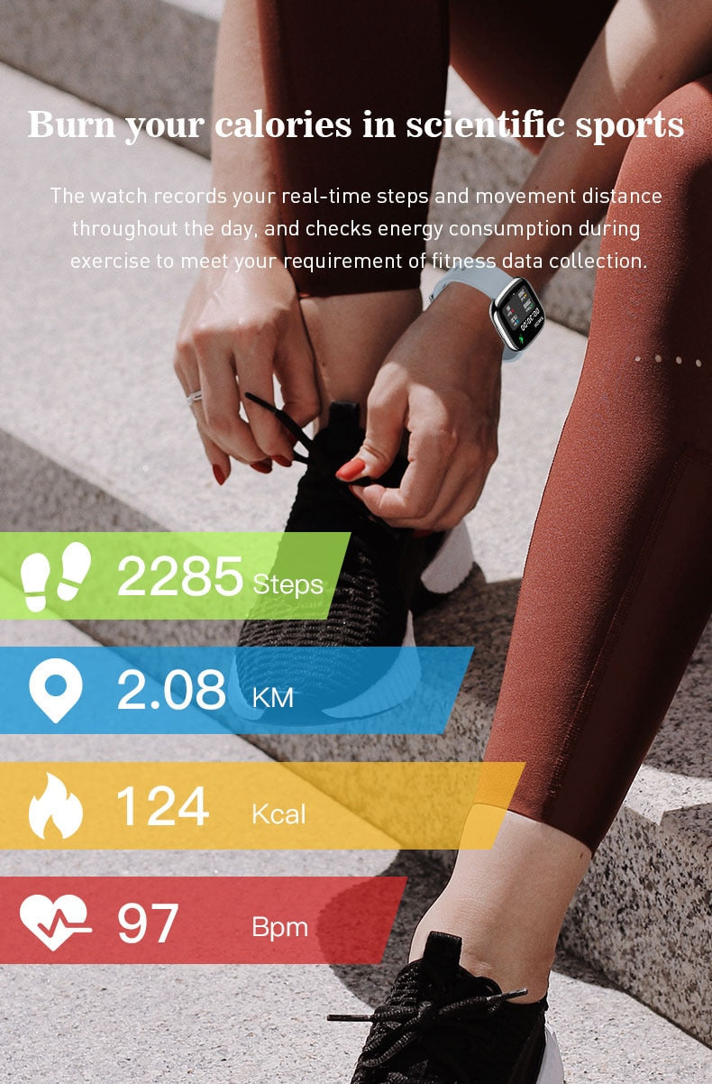 Bluetooth Smart Watch Fitness Activity Tracker Pedometer For Men & Women With Haert Rate Monitor