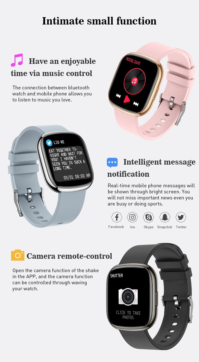 Bluetooth Smart Watch Fitness Activity Tracker Pedometer For Men & Women With Haert Rate Monitor