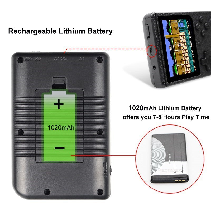 Mini Handheld Retro Game Console For Kids and Adult Classic Mini Console with 400 Classic Games Portable Arcade Game Console Is Pocket Friendly 3.0 Inch Color Screen Support for Connecting TV, Best for Christmas / Birthday / Thanksgiving / Valentine Gift