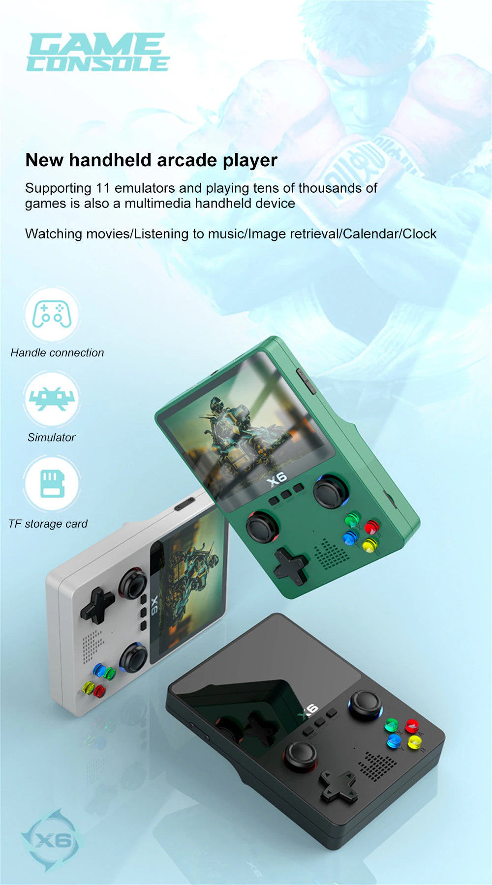 Retro Handheld Video Game Gaming Console Pocket Arcade With 11 Simulator Bult-in GBA Games