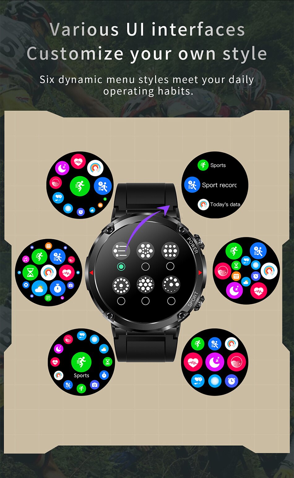 Military Standard  Bluetooth Smart Watch Fitness Activity Tracker Pedometer For Men & Women With Haert Rate Monitor Smartwatch For Apple iPhone Samsung Android iOS