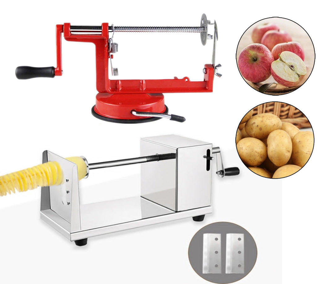 Stainless Steel Potato Twister Tornado Slicer Cutter Apple Peeler Spiral Machine