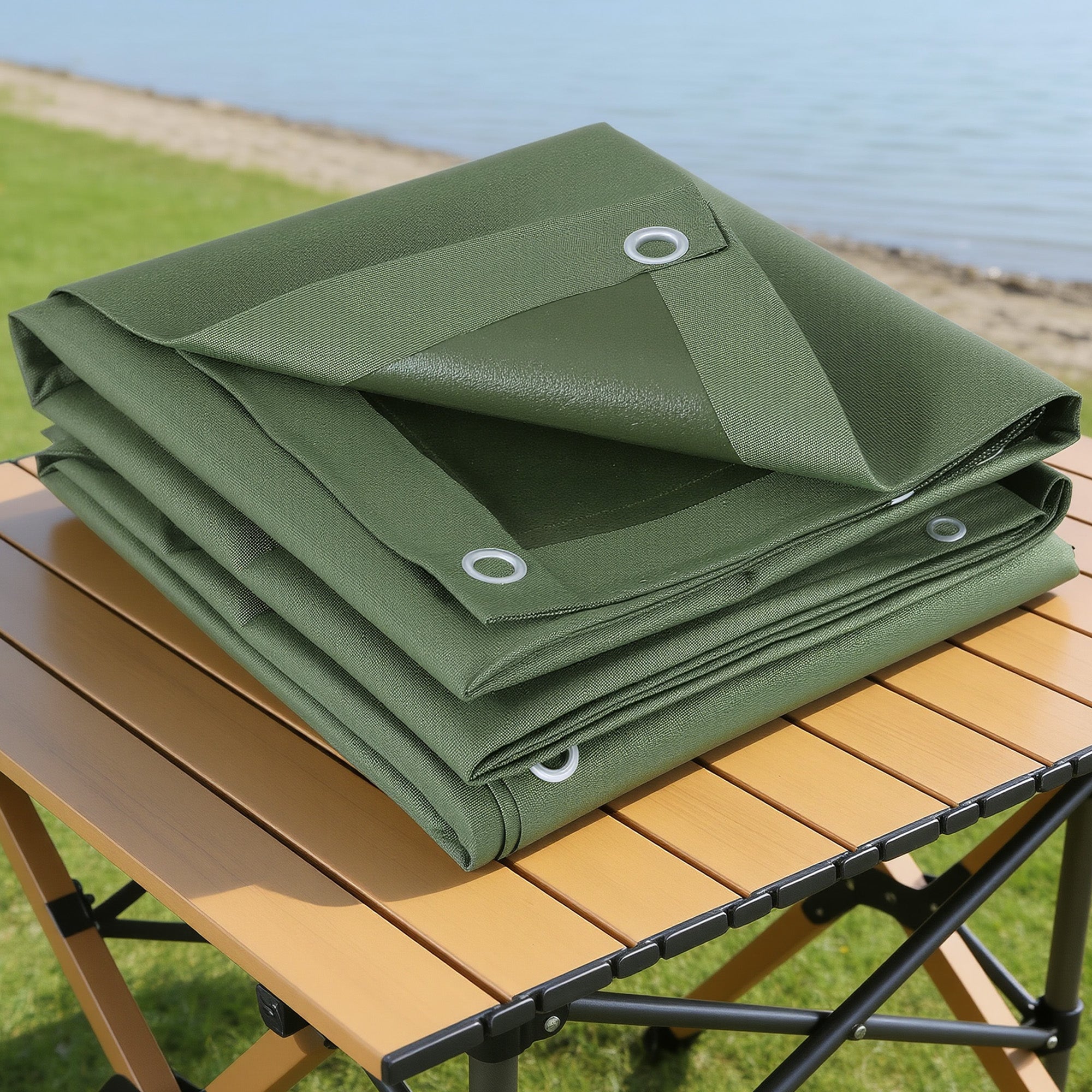 Instahut 3x4m Tarp Tarpaulin 600GSM Camping Canvas Heavy Duty Water Resistant