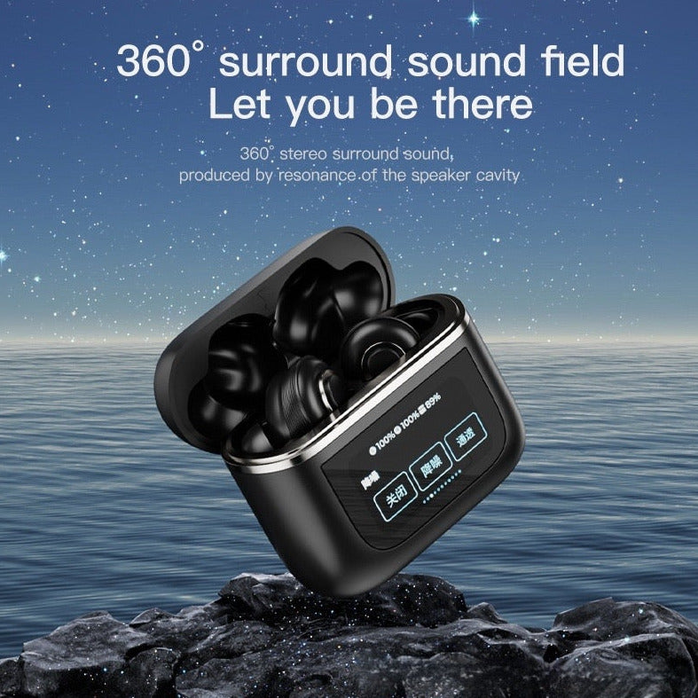 Smart ANC+ENC Earphone Bluetooth 5.3 Interactive Touch Control Color LCD Screen Headphones True Wireless Earbuds With TWS Active Noise Cancellation IPX5 Waterproof Headsets