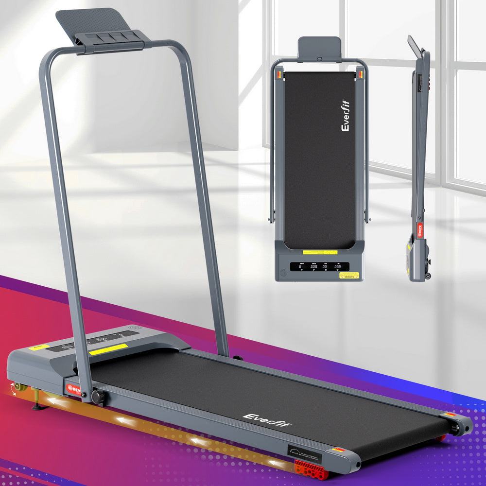 Everfit Treadmill Electric Walking Pad Incline Under Desk 380mm Grey