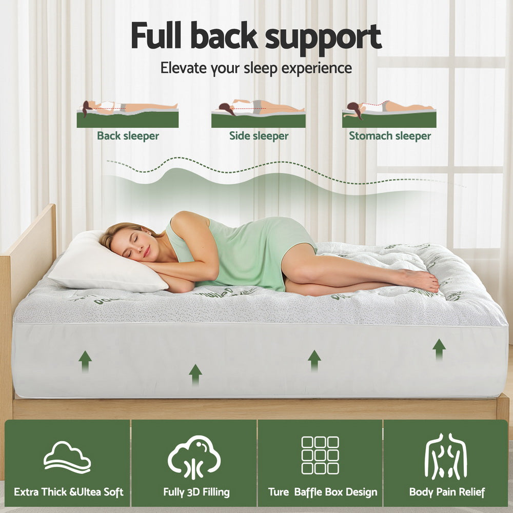 Giselle Mattress Topper 5cm Pillowtop toppers Bamboo Queen