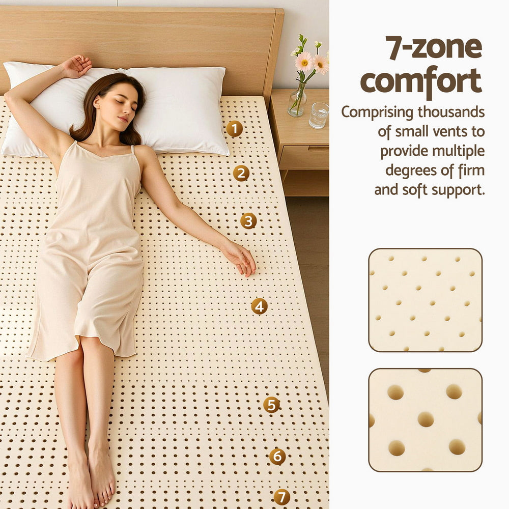 Giselle Bedding Latex Mattress Topper 7.5cm King