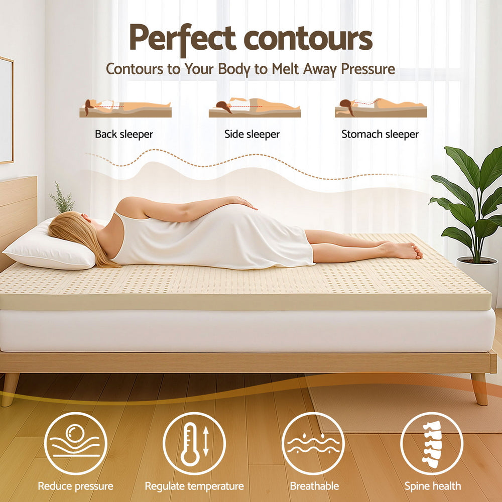 Giselle Bedding Latex Mattress Topper 7.5cm Single