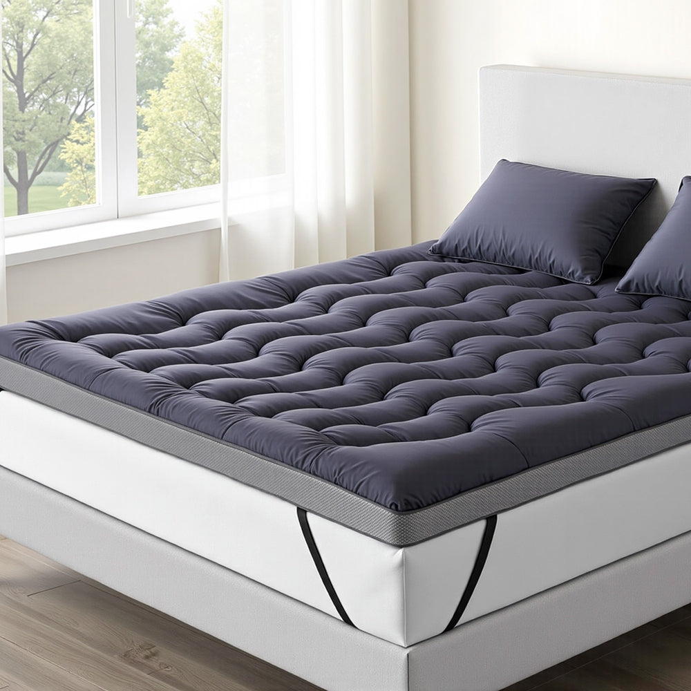 Giselle 5cm Mattress Topper Pillowtop toppers Bamboo Charcoal King