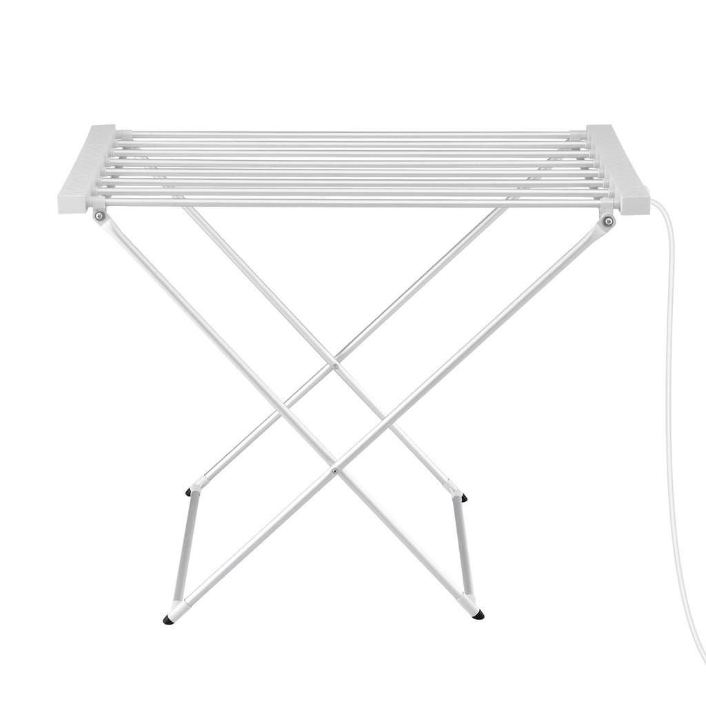 Devanti Heated Towel Rail Electric Clothes Airer Foldable Drying Rack 8 Bars