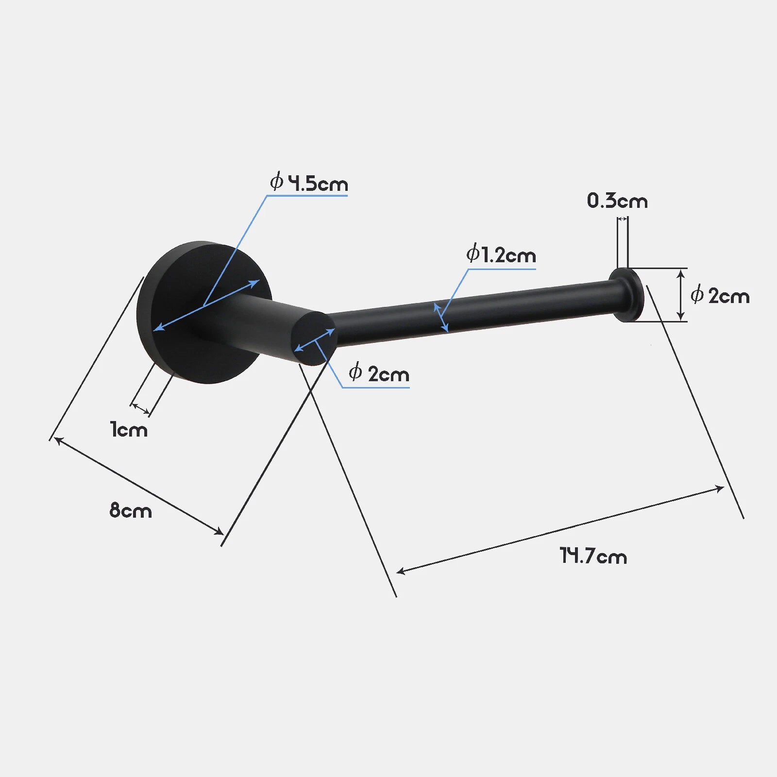 Toilet Roll Holder Towel Rail Racks Robe Hooks Bathroom Accessories Set