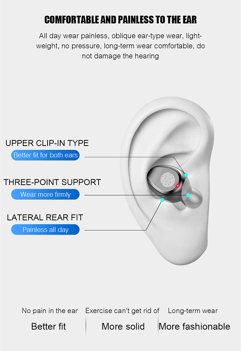 EchoSpheres-F9-8 LED Display Touch Control Bluetooth Wireless Earphones Earbuds With Charging Case 9D & Surround Sound