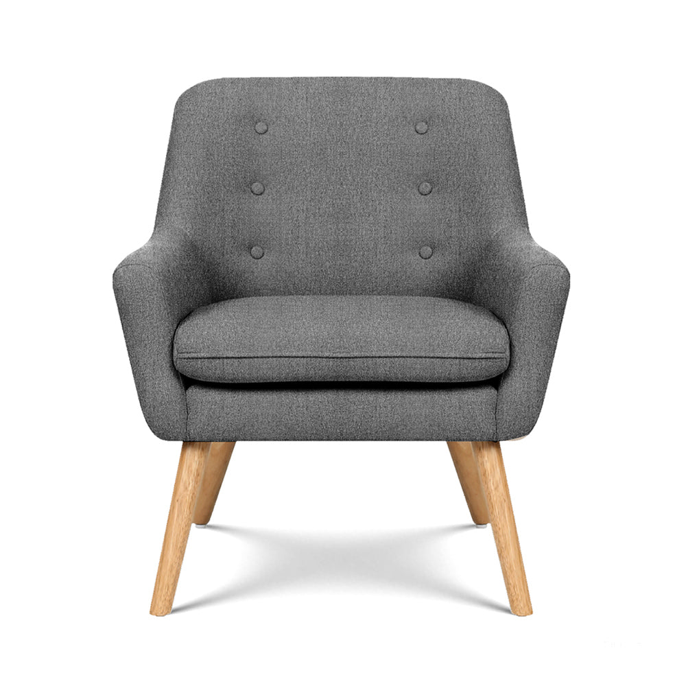 Artiss 2X Armchair Lounge Chair Accent Tub Chair Grey ANNE
