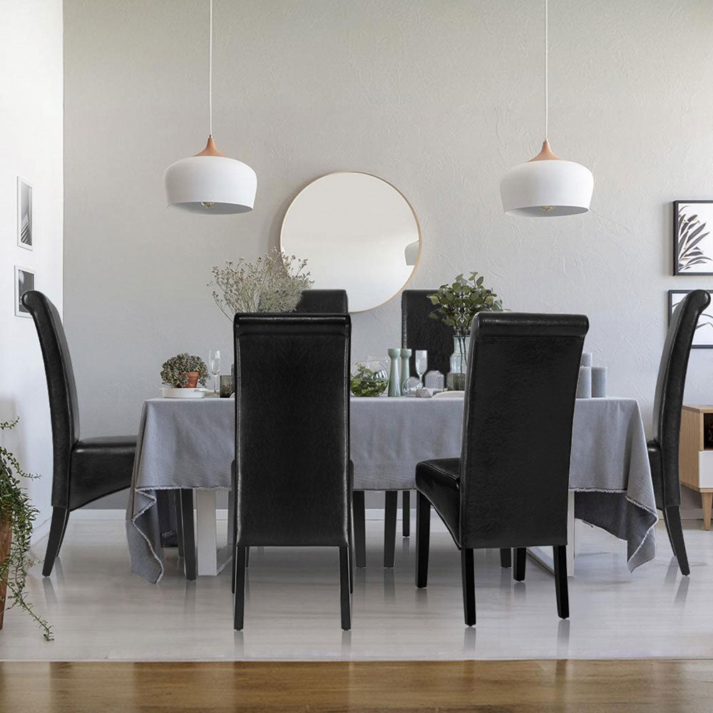 Artiss Dining Chairs Set of 2 Leather Parsons Chair Black
