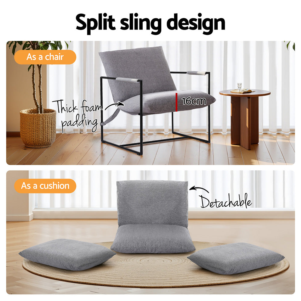Artiss Armchair Lounge Chair Sling Grey