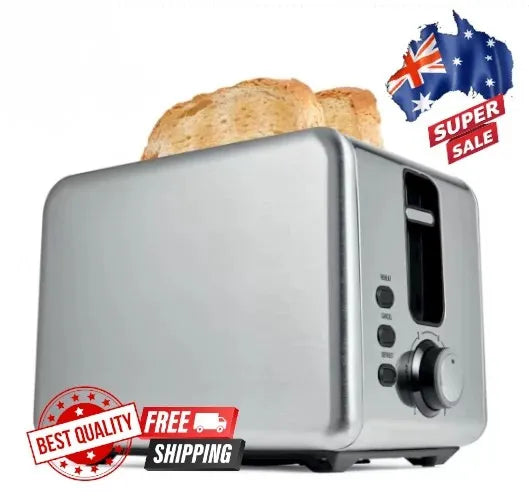 Toaster 2 Slice Electric Stainless Steel with Wide Slots Crumb Tray Toast Slot