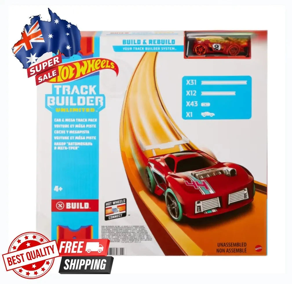 Kids Children Hot Wheels Car Mega Track Builder Car Pack Extension 86+ Track Pcs