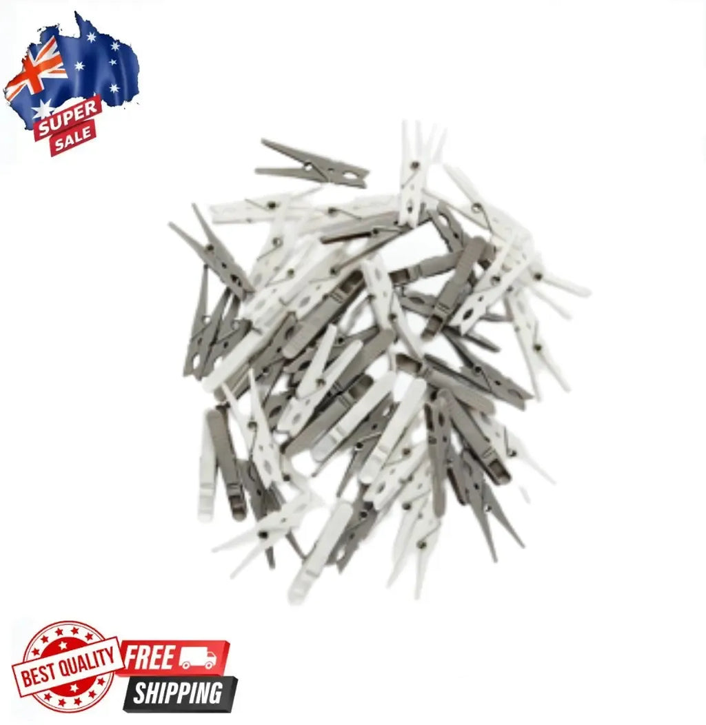 48 Pack Clothes Pegs Plastic hanging clips pins laundry windproof clamp Pegs