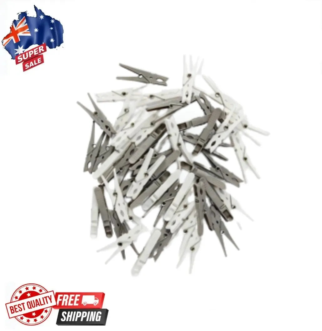 48 Pack Clothes Pegs Plastic hanging clips pins laundry windproof clamp Pegs
