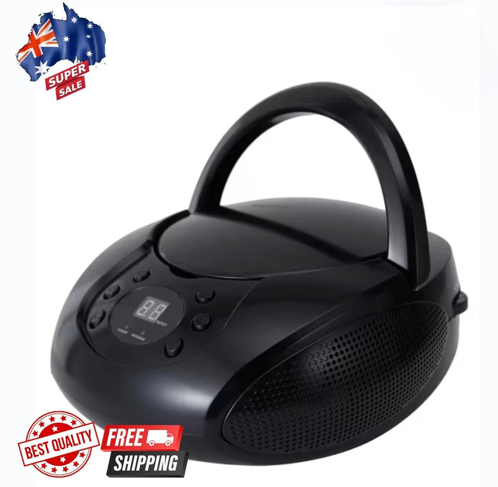 Portable Boombox CD Player AM/FM Stereo Radio Music Display Aux-in AC