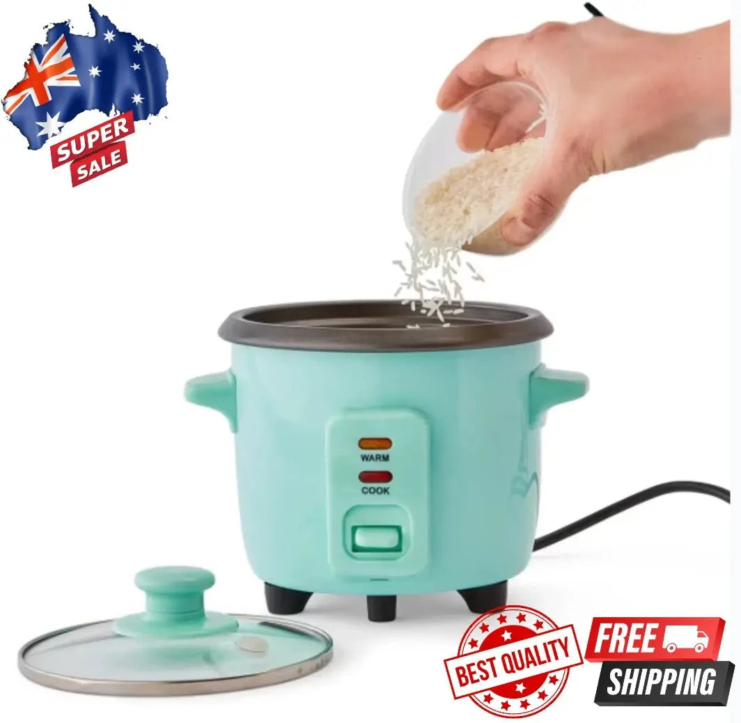 Mini Rice Cooker Small Non-stick Pot 1.5 Cup Non-Stick Cooker Electric Portable