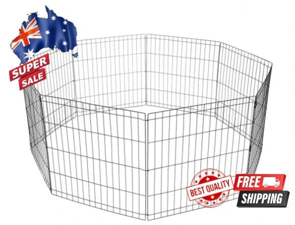 New Pet Dog Playpen Enclosure Cage 8 Panel Puppy Fence Play Pen Foldable Metal