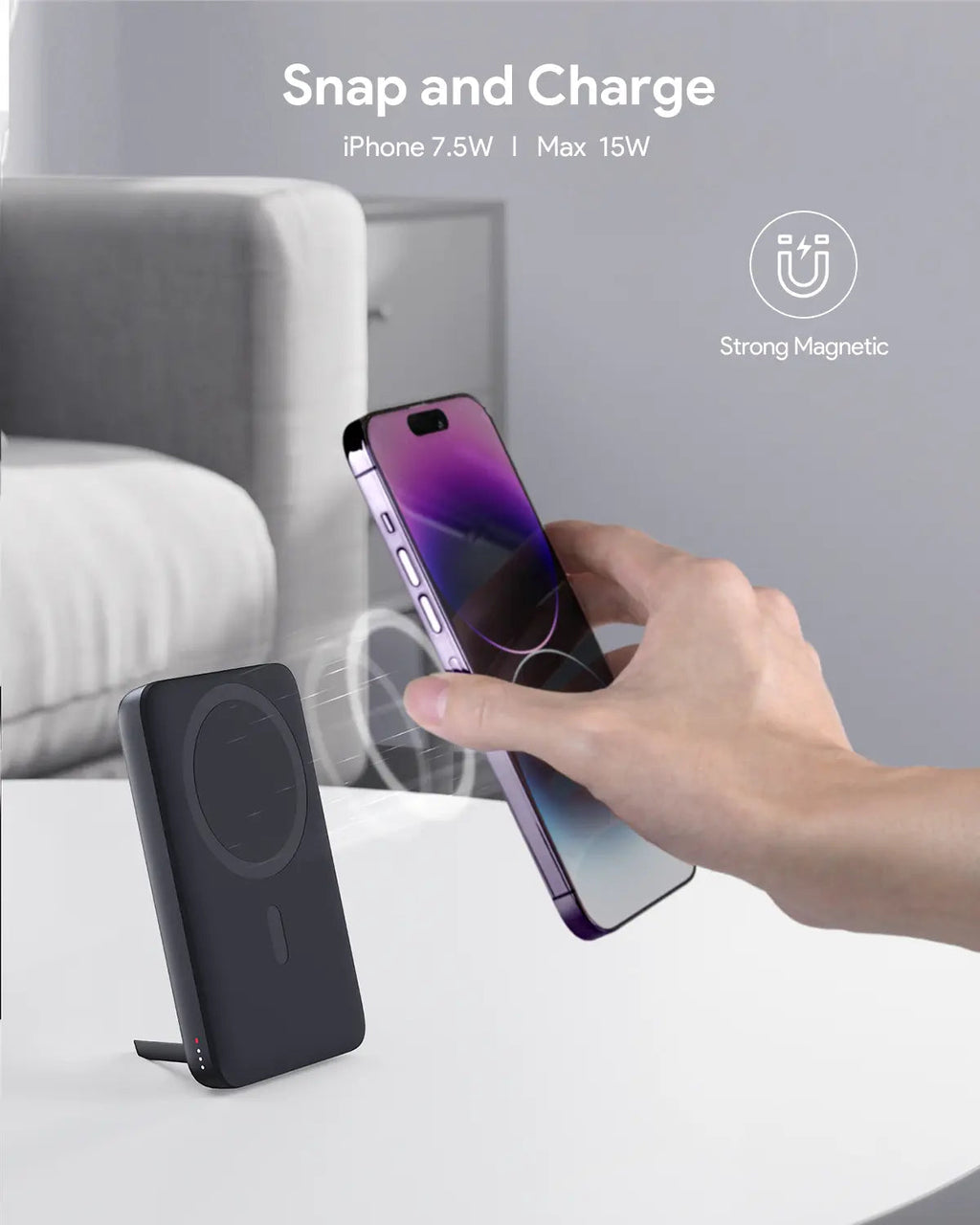 Aukey MagLinnk 10000mAh Magnetic Wireless Charging Power Bank (PB-MS02)