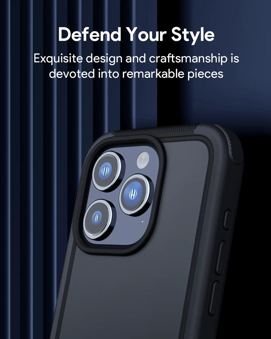Aukey Urban Guard Elite Magnetic Hard-Shell iPhone 15 Pro Max Phone Case - Dark Gray (UG10D)