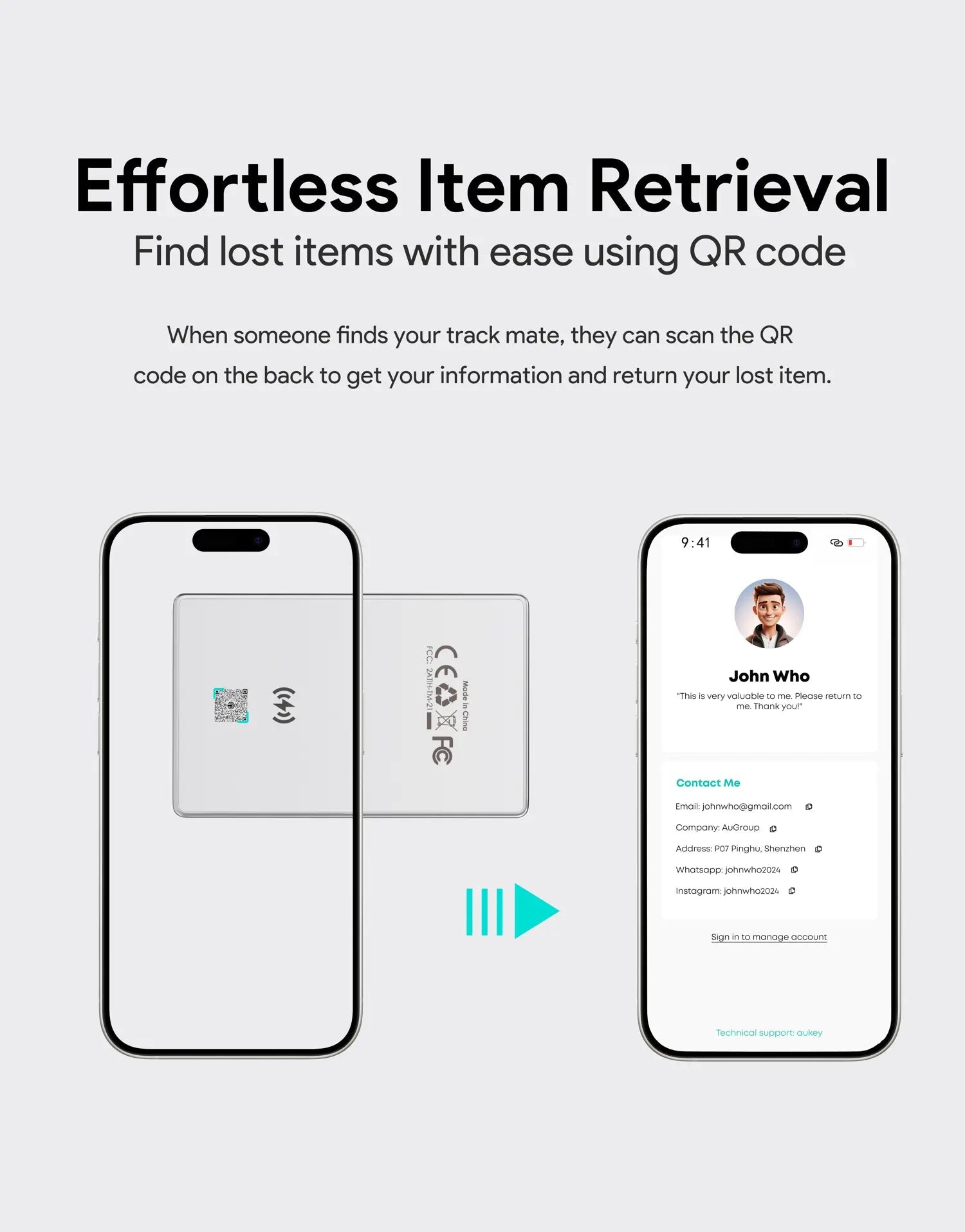 Aukey Track Mate 3 Smart Bluetooth Tracker (TM-21)
