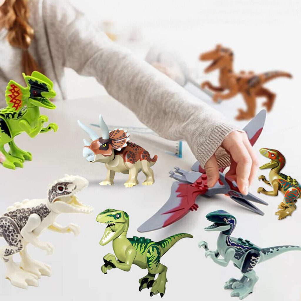 8x Jurassic World Dinosaur Figures Building Toys Blocks Best Children's Gift Multicolor h multicolor