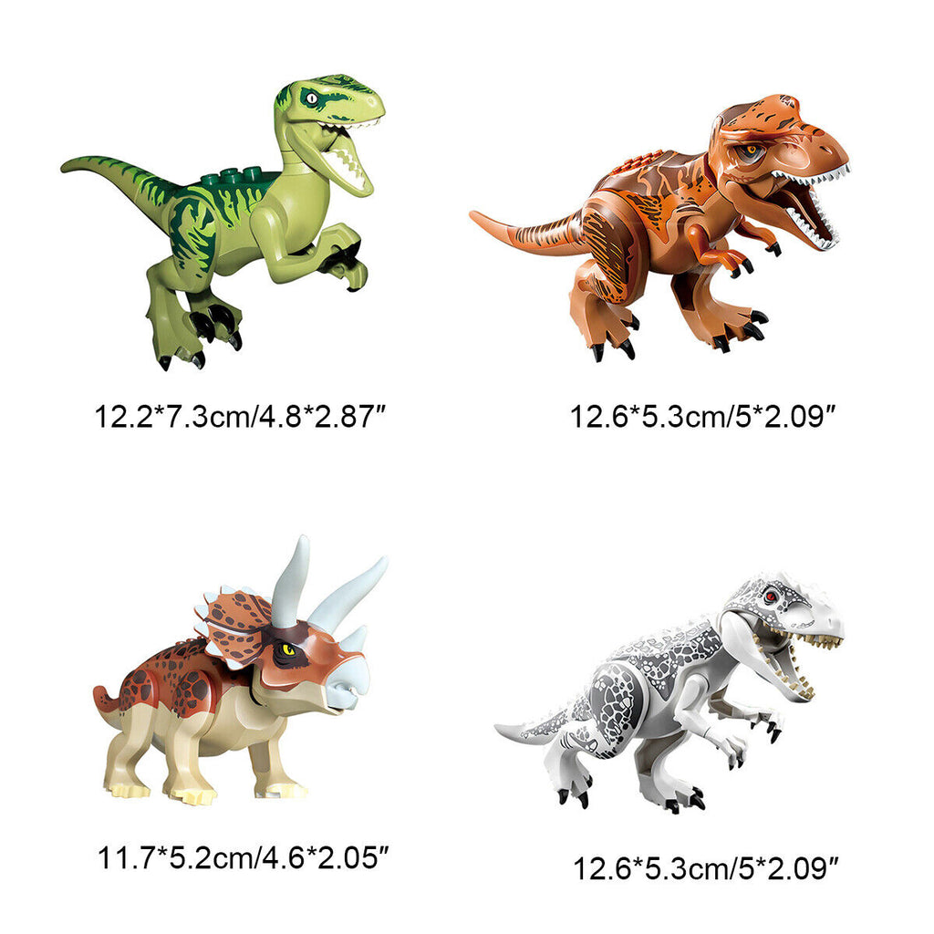 8x Jurassic World Dinosaur Figures Building Toys Blocks Best Children's Gift Multicolor h multicolor