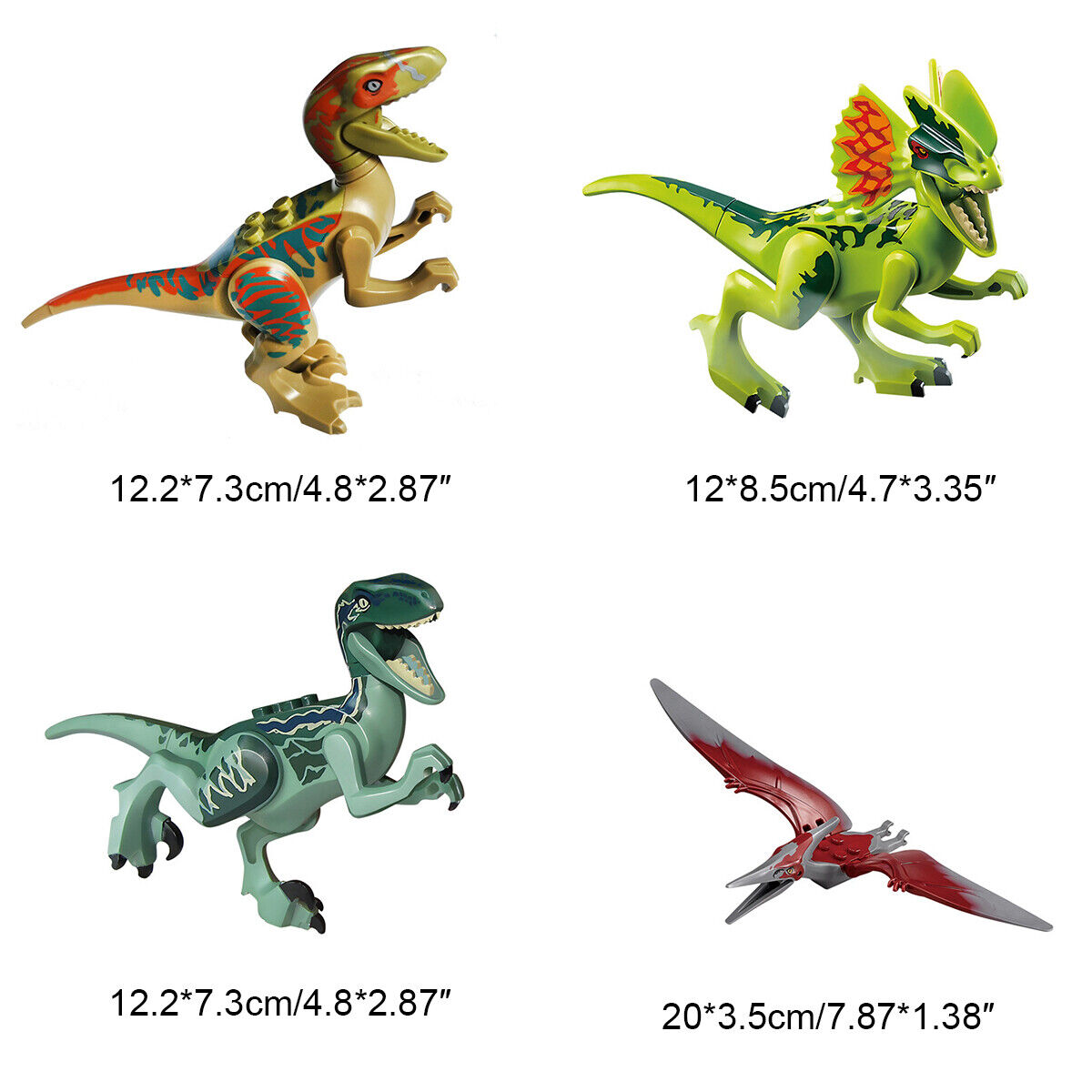 8x Jurassic World Dinosaur Figures Building Toys Blocks Best Children's Gift Multicolor h multicolor