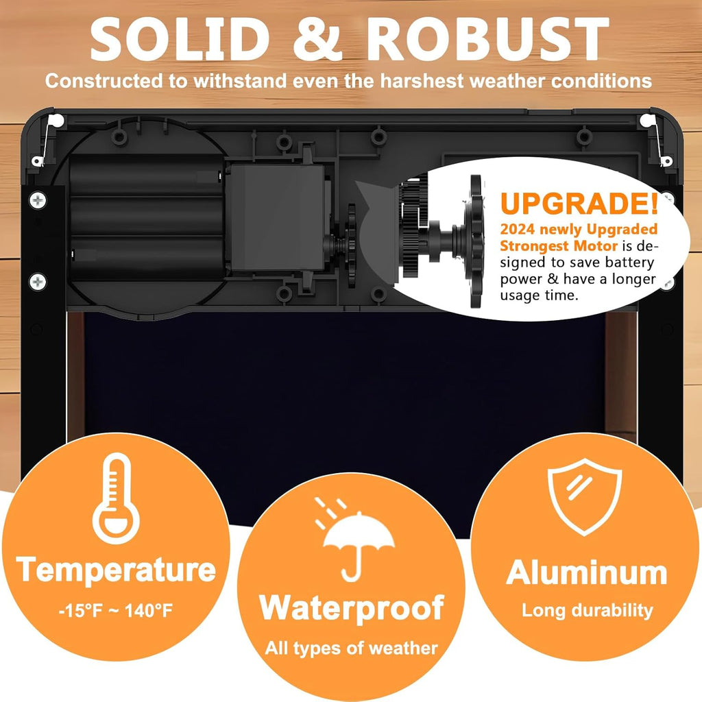 CARLA HOME Automatic Chicken Coop Door Opener with Timer Control, Anti-Pinch Protection, LCD Display & Battery Powered for Backyard Chickens