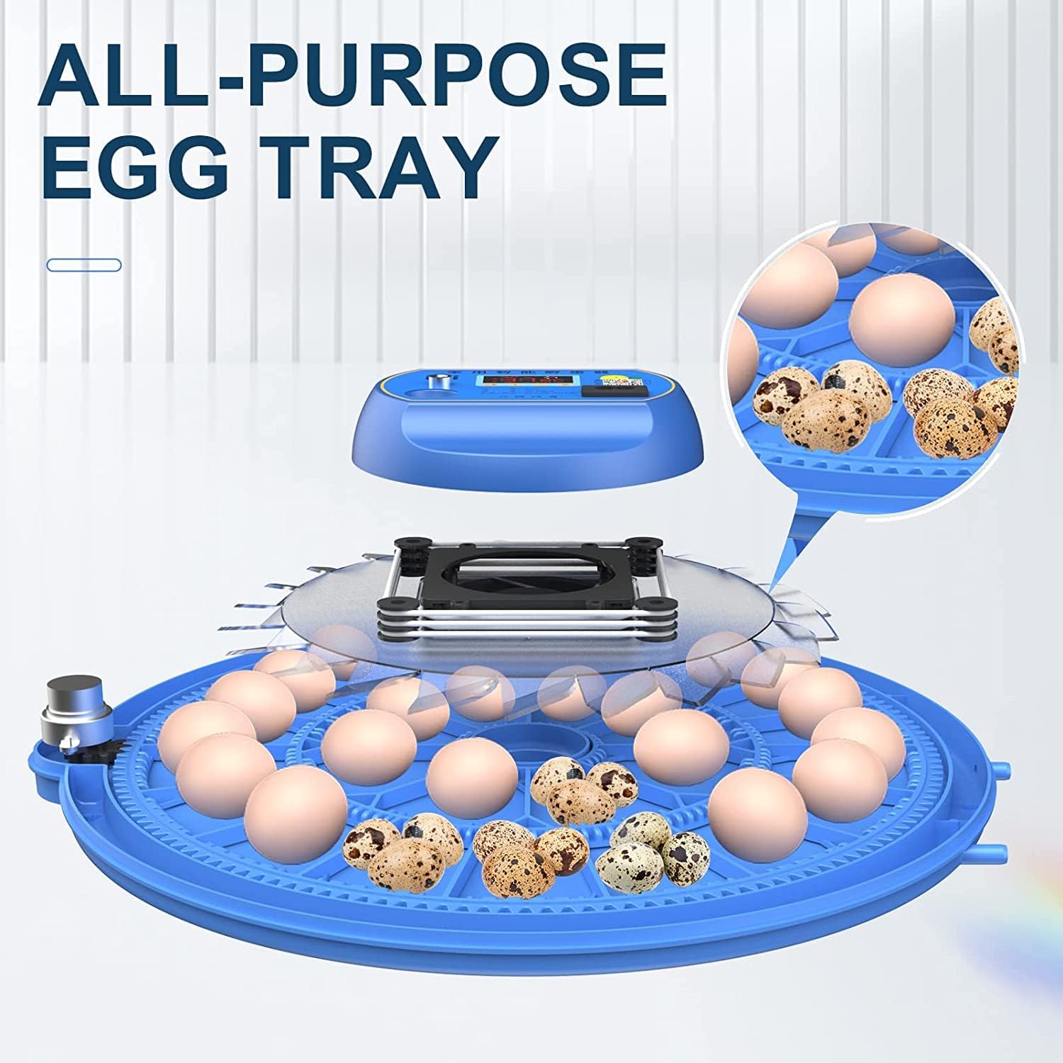 CARLA HOME 52 Egg Incubator with Automatic Turning, LED Display, Humidity & Temperature Control, Auto Water System & Built-in Egg Candler for Chicken, Duck, Quail, Goose