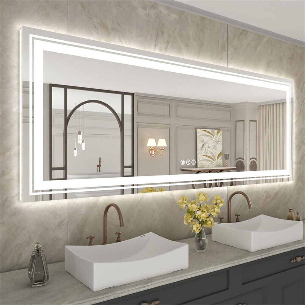 500x700mm LED Bathroom Mirror Anti-Fog Illuminated Shatterproof
