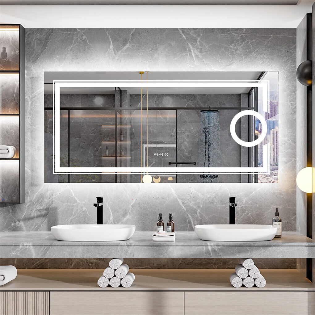 500x700mm LED Bathroom Mirror Anti-Fog Illuminated Shatterproof