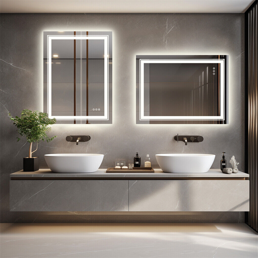 600x800mm LED Bathroom Mirror Anti-fog Illuminated Shatterproof