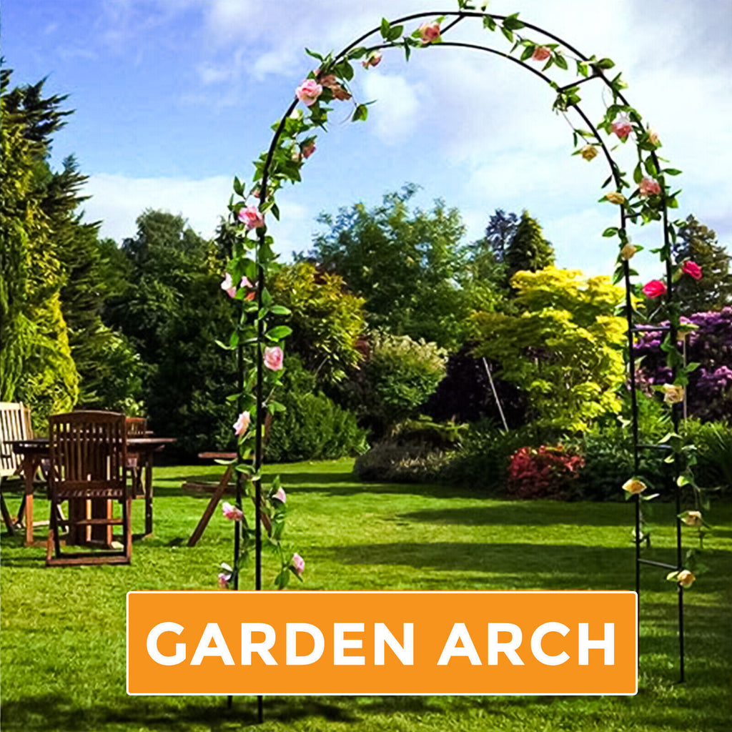 Metal Garden Arch Trellis Iron Plant Support Outdoor Climbing