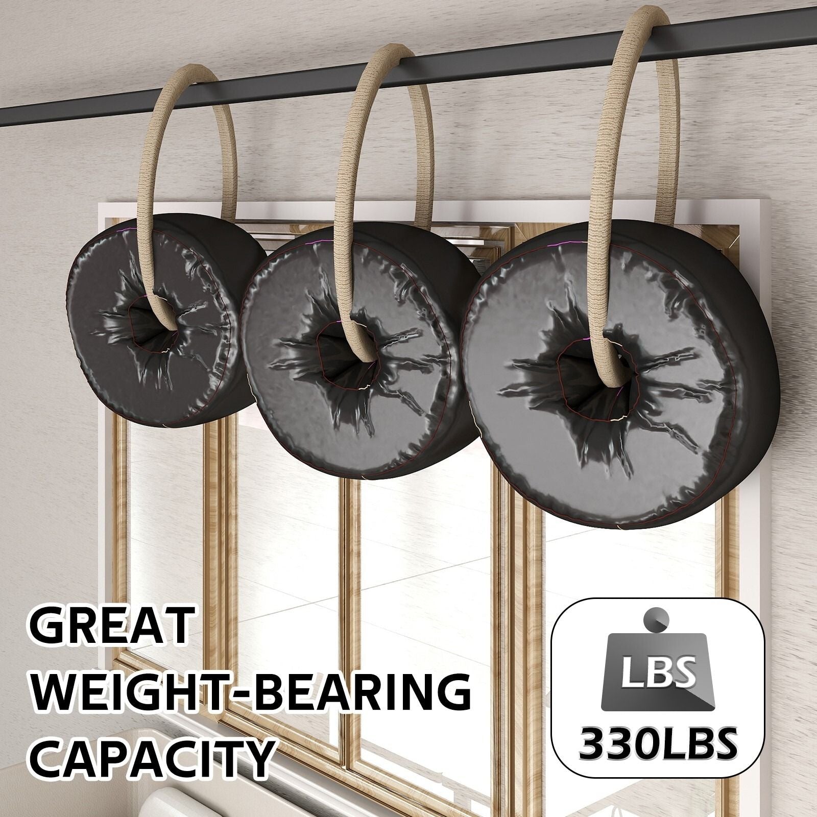 Sliding Barn Door Hardware Kit Rust Resistant Heavy Duty 1.83m