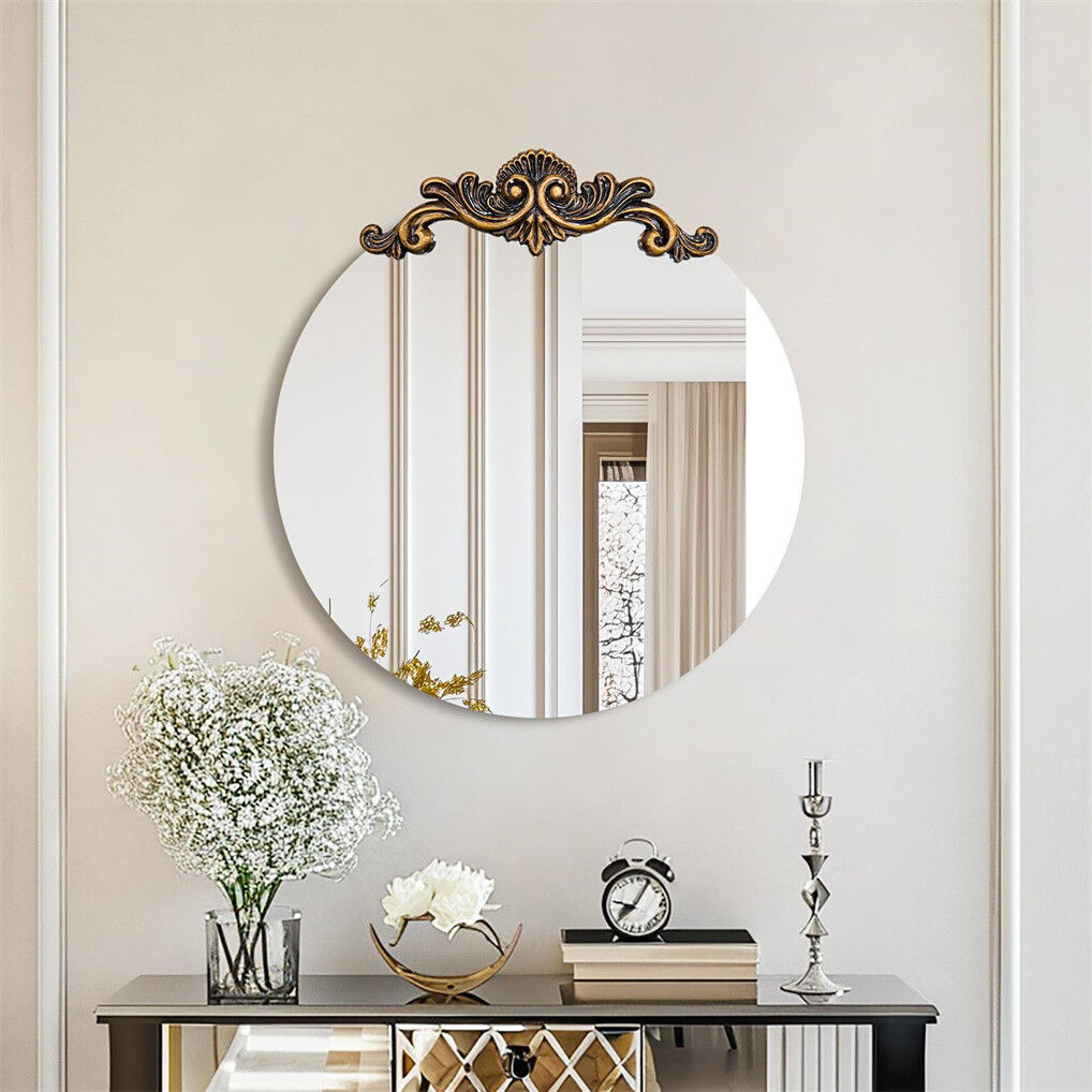 Baroque Round Antique Mirror Wall Decor 80x84.5cm